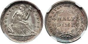 1/2 Dime / 5 Cent Estados Unidos de América (1776 - ) Cobre/Plata 