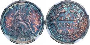 1/2 Dime / 5 Cent Estados Unidos de América (1776 - ) Cobre/Plata 