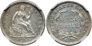 1/2 Dime / 5 Cent Estados Unidos de América (1776 - ) Cobre/Plata 