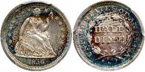 1/2 Dime / 5 Cent Estados Unidos de América (1776 - ) Cobre/Plata 