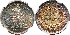 1/2 Dime / 5 Cent Estados Unidos de América (1776 - ) Cobre/Plata 