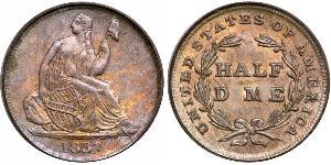 1/2 Dime / 5 Cent Estados Unidos de América (1776 - ) Cobre/Plata 