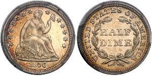 1/2 Dime / 5 Cent Estados Unidos de América (1776 - ) Cobre/Plata 