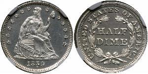 1/2 Dime / 5 Cent Estados Unidos de América (1776 - ) Cobre/Plata 