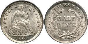 1/2 Dime / 5 Cent Estados Unidos de América (1776 - ) Cobre/Plata 