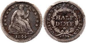 1/2 Dime / 5 Cent Estados Unidos de América (1776 - ) Cobre/Plata 