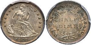 1/2 Dime / 5 Cent USA (1776 - ) Copper/Silver 