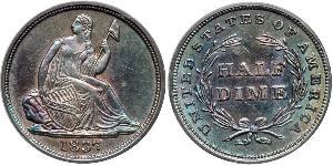 1/2 Dime / 5 Cent USA (1776 - ) Copper/Silver 