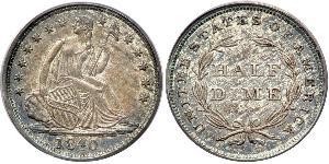 1/2 Dime / 5 Cent USA (1776 - ) Copper/Silver 
