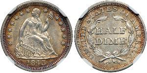 1/2 Dime / 5 Cent USA (1776 - ) Copper/Silver 