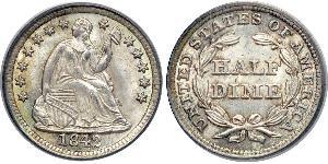 1/2 Dime / 5 Cent USA (1776 - ) Copper/Silver 