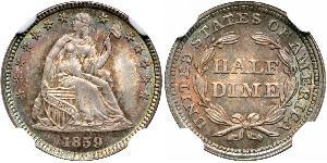 1/2 Dime / 5 Cent USA (1776 - ) Copper/Silver 