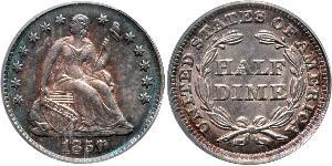 1/2 Dime / 5 Cent USA (1776 - ) Copper/Silver 