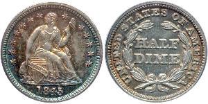 1/2 Dime / 5 Cent USA (1776 - ) Copper/Silver 