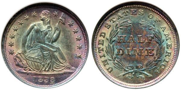 1/2 Dime / 5 Cent USA (1776 - ) Copper/Silver 