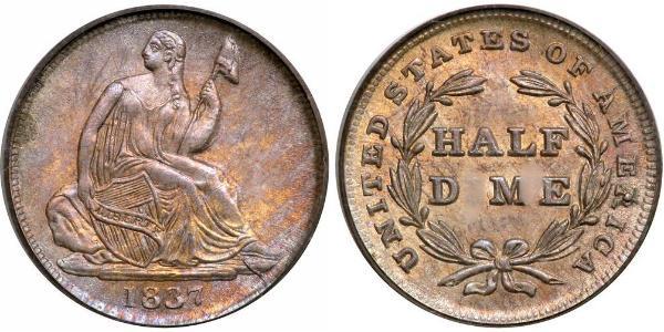 1/2 Dime / 5 Cent USA (1776 - ) Copper/Silver 