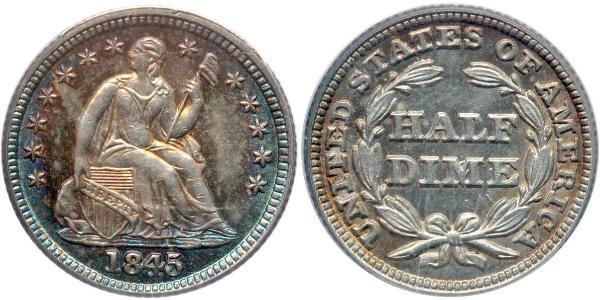 1/2 Dime / 5 Cent USA (1776 - ) Copper/Silver 