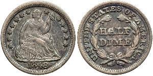 1/2 Dime / 5 Cent Stati Uniti d