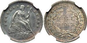1/2 Dime / 5 Cent Vereinigten Staaten von Amerika (1776 - ) Silber/Kupfer 