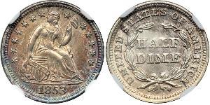 1/2 Dime / 5 Cent Vereinigten Staaten von Amerika (1776 - ) Silber/Kupfer 