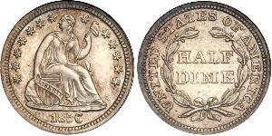 1/2 Dime / 5 Cent Vereinigten Staaten von Amerika (1776 - ) Silber/Kupfer 