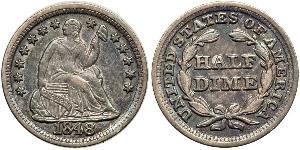 1/2 Dime / 5 Cent Vereinigten Staaten von Amerika (1776 - ) Silber/Kupfer 