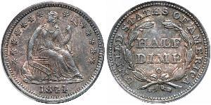 1/2 Dime / 5 Cent Vereinigten Staaten von Amerika (1776 - ) Silber/Kupfer 