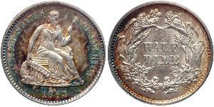 1/2 Dime / 5 Cent Vereinigten Staaten von Amerika (1776 - ) Silber/Kupfer 