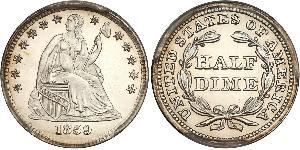 1/2 Dime / 5 Cent Vereinigten Staaten von Amerika (1776 - ) Silber/Kupfer 