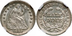 1/2 Dime / 5 Cent Vereinigten Staaten von Amerika (1776 - ) Silber/Kupfer 
