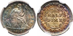 1/2 Dime / 5 Cent Vereinigten Staaten von Amerika (1776 - ) Silber/Kupfer 