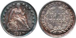 1/2 Dime / 5 Cent Vereinigten Staaten von Amerika (1776 - ) Silber/Kupfer 