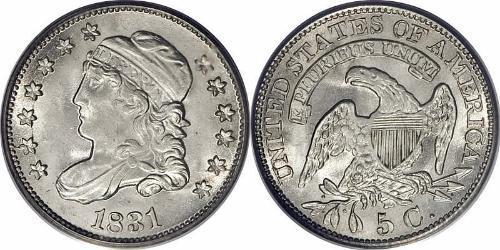 1/2 Dime / 5 Cent Vereinigten Staaten von Amerika (1776 - ) Silber/Kupfer 