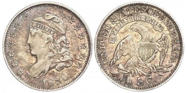 1/2 Dime / 5 Cent 美利堅合眾國 (1776 - ) 銀/銅 