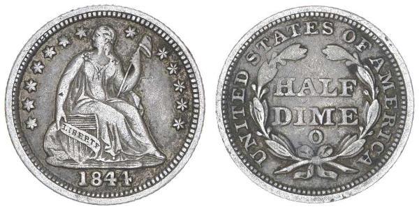 1/2 Dime / 5 Cent 美利堅合眾國 (1776 - ) 銀/銅 