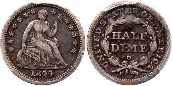 1/2 Dime / 5 Cent 美利堅合眾國 (1776 - ) 銀/銅 