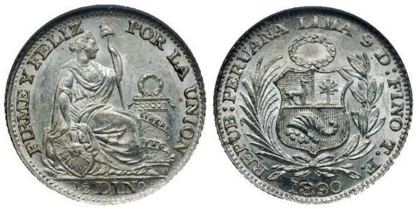 1/2 Dinero Perù Argento 
