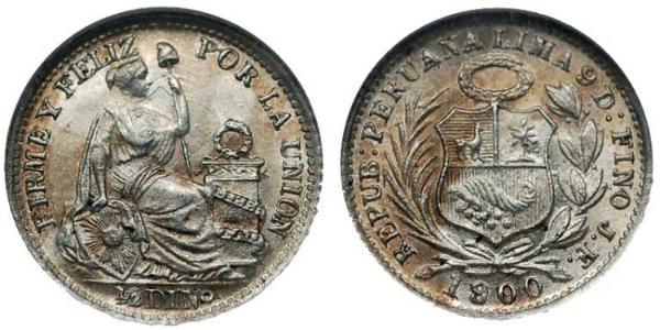 1/2 Dinero Perù Argento 