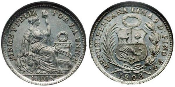 1/2 Dinero Perù Argento 