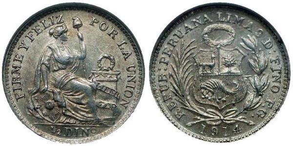 1/2 Dinero Perù Argento 