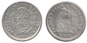 1/2 Dinero Peru Silber 