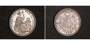 1/2 Dinero Peru Silber 