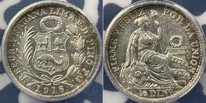 1/2 Dinero Peru Silber 