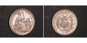 1/2 Dinero Peru Silber 