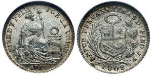 1/2 Dinero Peru Silver 