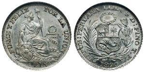 1/2 Dinero Peru Silver 