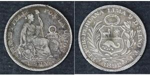 1/2 Dinero Peru Silver 