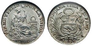 1/2 Dinero Peru Silver 