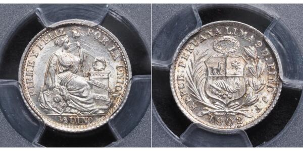 1/2 Dinero Peru Silver 