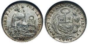 1/2 Dinero Перу Серебро 